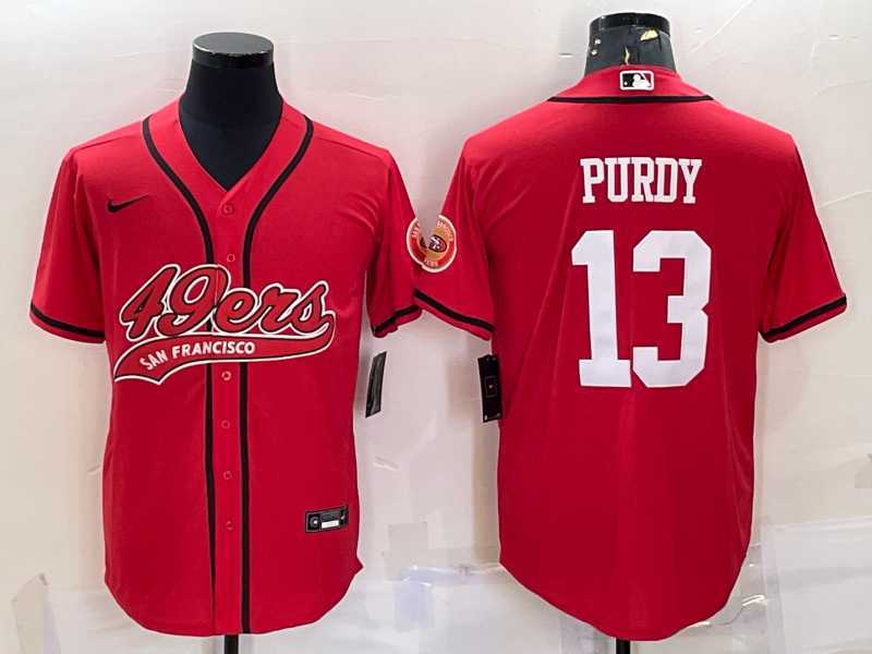 Men's San Francisco 49ers #13 Brock Purdy Red With Patch Cool Base Stitched Baseball Jersey,We sell and wholesale Men's San Francisco 49ers #13 Brock Purdy Red With Patch Cool Base Stitched Baseball Jersey on line form chian!